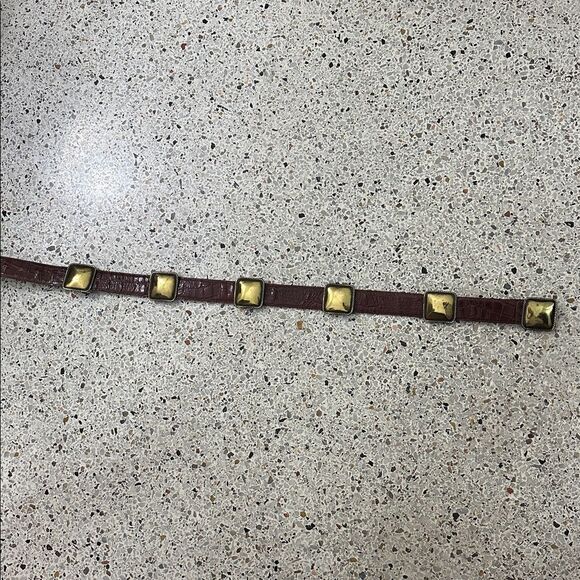 Vintage Ginnie Johansen brown brass made in Italy belt m medium boho